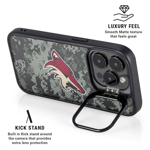 NHL Arizona Coyotes Camo iPhone 15 Pro Kickstand Case