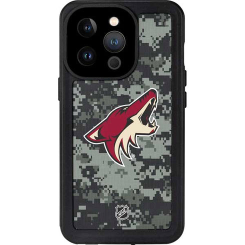 NHL Arizona Coyotes Camo iPhone 15 Pro Waterproof Case