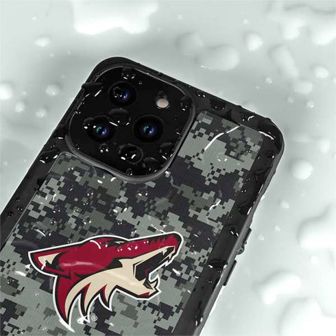 NHL Arizona Coyotes Camo iPhone 15 Pro Waterproof Case
