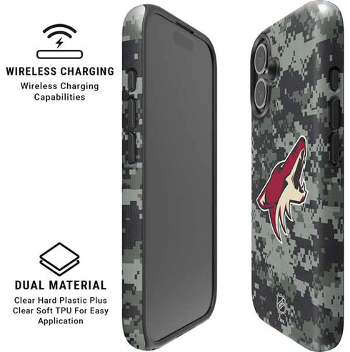 NHL Arizona Coyotes Camo iPhone 16 Magsafe Impact Case