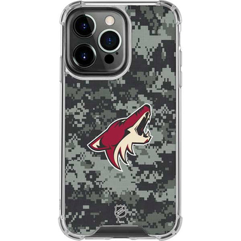 NHL Arizona Coyotes Camo iPhone 16 Pro Clear Case