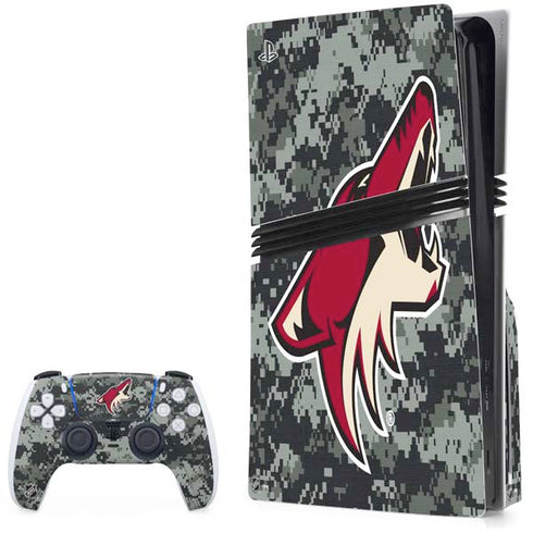 NHL Arizona Coyotes Camo PS5 Pro Disk Bundle Skin