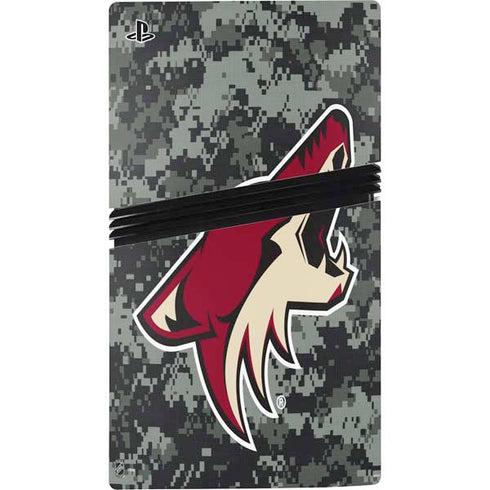 NHL Arizona Coyotes Camo PS5 Pro Disk Console Skin