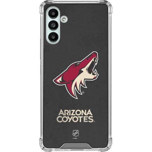 NHL Arizona Coyotes Distressed Galaxy A13 5G Clear Case