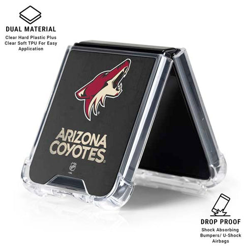 NHL Arizona Coyotes Distressed Galaxy Z Flip6 Clear Case