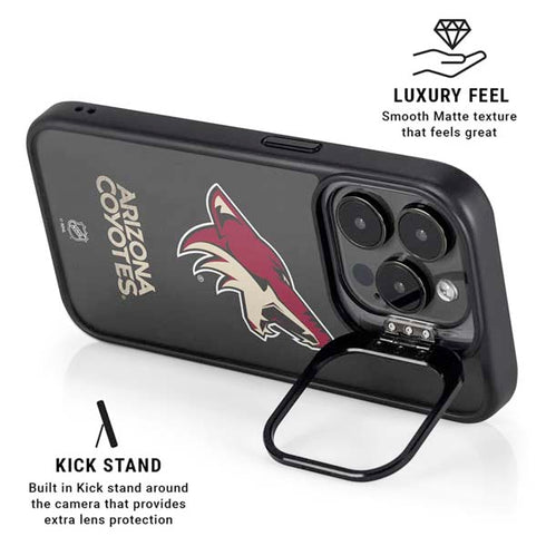 NHL Arizona Coyotes Distressed iPhone 15 Pro Max Kickstand Case