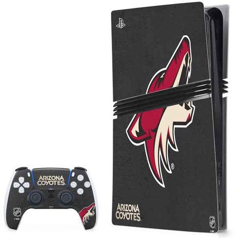 NHL Arizona Coyotes Distressed PS5 Pro Bundle Skin