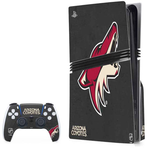 NHL Arizona Coyotes Distressed PS5 Pro Disk Bundle Skin