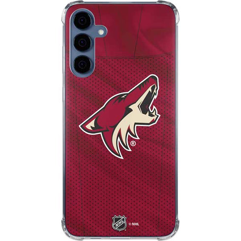 NHL Arizona Coyotes Home Jersey Galaxy A55 5G Clear Case