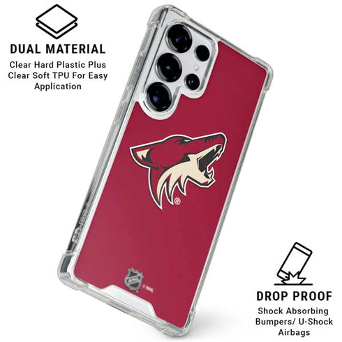 NHL Arizona Coyotes Solid Background Galaxy S26 Ultra Clear Case