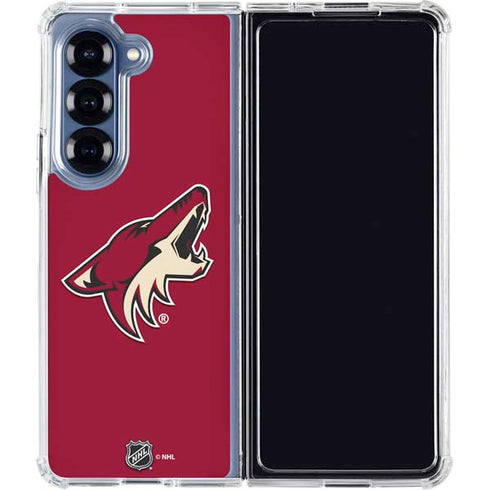 NHL Arizona Coyotes Solid Background Galaxy Z Fold6 Clear Case