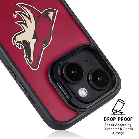 NHL Arizona Coyotes Solid Background iPhone 14 Plus Kickstand Case