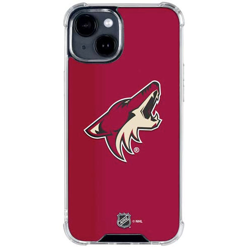 NHL Arizona Coyotes Solid Background iPhone 15 Clear Case