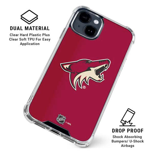 NHL Arizona Coyotes Solid Background iPhone 15 Clear Case