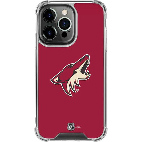 NHL Arizona Coyotes Solid Background iPhone 16 Pro Clear Case