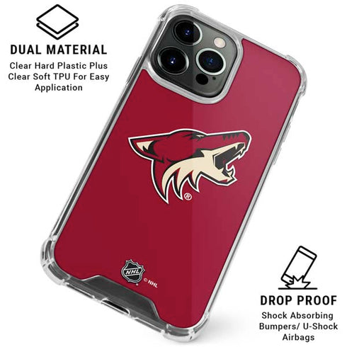 NHL Arizona Coyotes Solid Background iPhone 16 Pro Clear Case