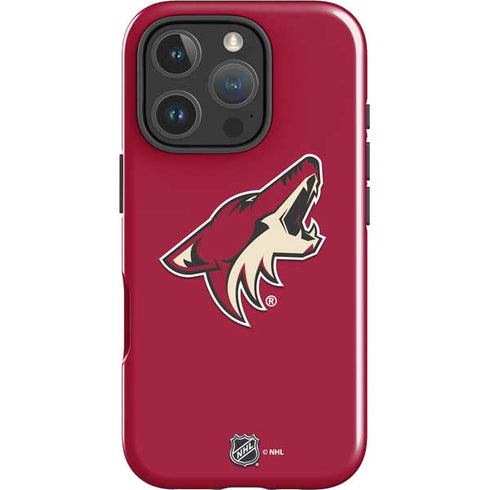 NHL Arizona Coyotes Solid Background iPhone 16 Pro Max Impact Case