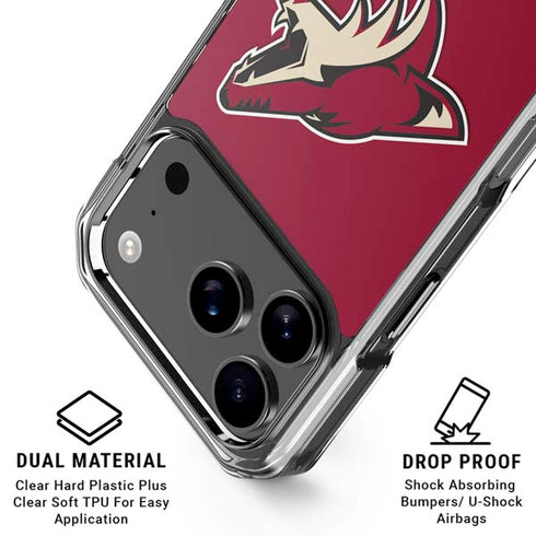 NHL Arizona Coyotes Solid Background iPhone 18 Pro Clear Case