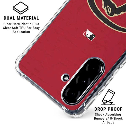 MLB Arizona Diamondbacks - Secondary Solid Distressed Galaxy A36 5G Clear Case