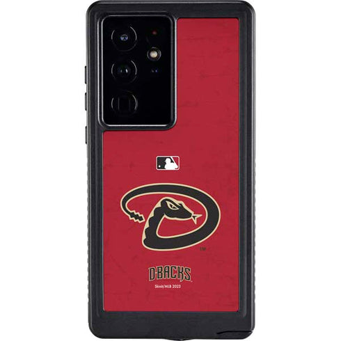 MLB Arizona Diamondbacks - Secondary Solid Distressed Galaxy S24 Ultra Waterproof Case