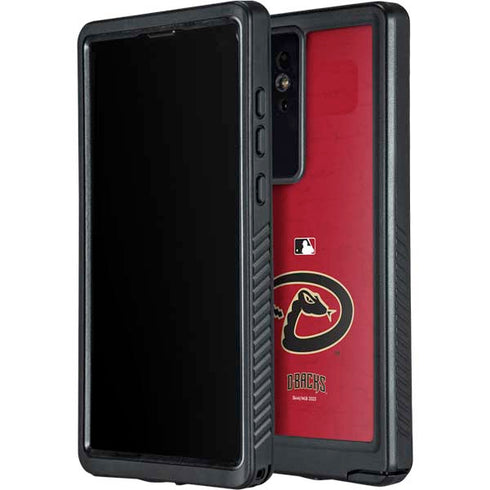 MLB Arizona Diamondbacks - Secondary Solid Distressed Galaxy S24 Ultra Waterproof Case