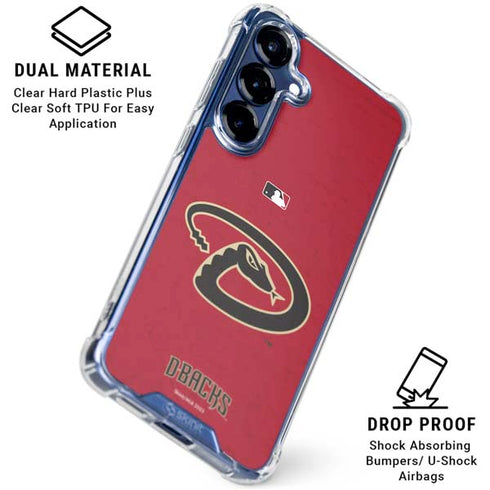 MLB Arizona Diamondbacks - Secondary Solid Distressed Galaxy S25 Plus Clear Case