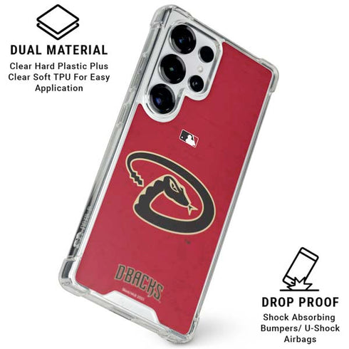 MLB Arizona Diamondbacks - Secondary Solid Distressed Galaxy S25 Ultra Clear Case