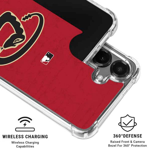 MLB Arizona Diamondbacks - Secondary Solid Distressed Galaxy S26 Clear Case
