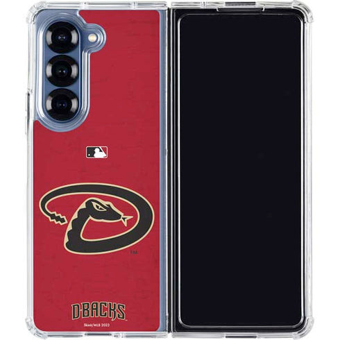 MLB Arizona Diamondbacks - Secondary Solid Distressed Galaxy Z Fold6 Clear Case