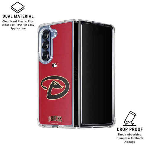 MLB Arizona Diamondbacks - Secondary Solid Distressed Galaxy Z Fold6 Clear Case