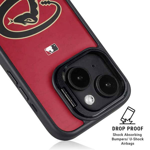 MLB Arizona Diamondbacks - Secondary Solid Distressed iPhone 15 Kickstand Case