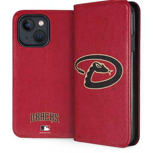 MLB Arizona Diamondbacks - Secondary Solid Distressed iPhone 15 Plus Folio Case