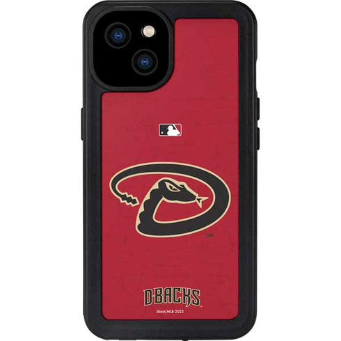 MLB Arizona Diamondbacks - Secondary Solid Distressed iPhone 15 Plus Waterproof Case
