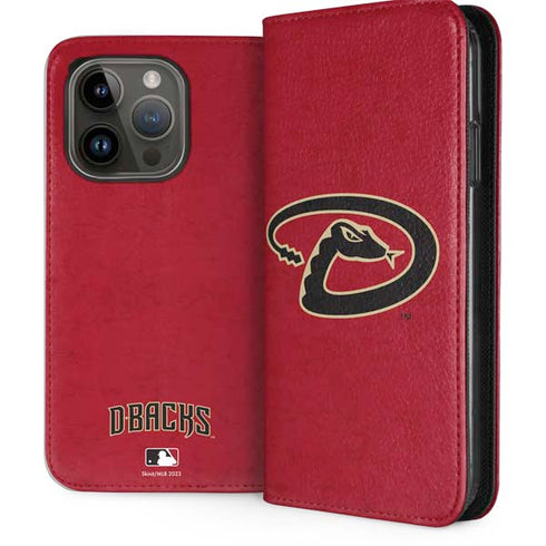 MLB Arizona Diamondbacks - Secondary Solid Distressed iPhone 15 Pro Folio Case