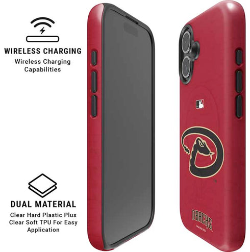 MLB Arizona Diamondbacks - Secondary Solid Distressed iPhone 16 Magsafe Impact Case