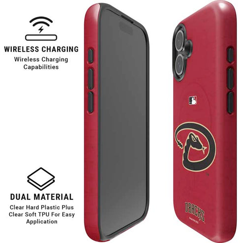MLB Arizona Diamondbacks - Secondary Solid Distressed iPhone 16 Plus Magsafe Impact Case