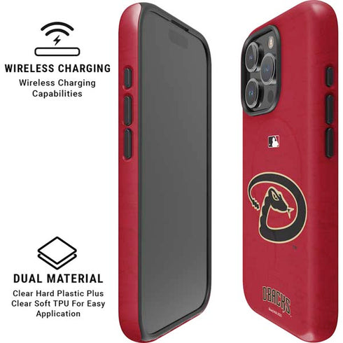 MLB Arizona Diamondbacks - Secondary Solid Distressed iPhone 16 Pro Magsafe Impact Case