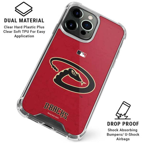 MLB Arizona Diamondbacks - Secondary Solid Distressed iPhone 16 Pro Max Clear Case