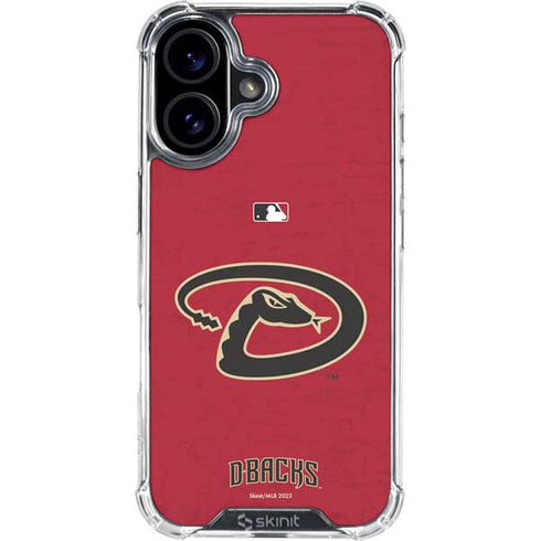 MLB Arizona Diamondbacks - Secondary Solid Distressed iPhone 17 Clear Case