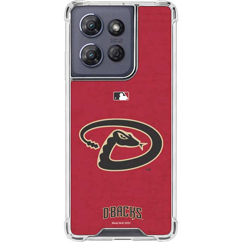 MLB Arizona Diamondbacks - Secondary Solid Distressed Moto G 5G (2025) Clear Case