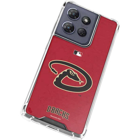 MLB Arizona Diamondbacks - Secondary Solid Distressed Moto G 5G (2025) Clear Case