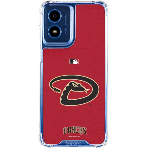 MLB Arizona Diamondbacks - Secondary Solid Distressed Moto G 5G (2024) Clear Case