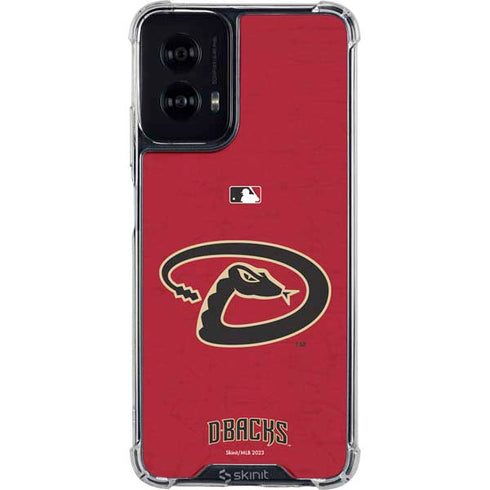 MLB Arizona Diamondbacks - Secondary Solid Distressed Moto G Power 5G (2024) Clear Case