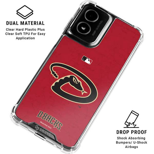 MLB Arizona Diamondbacks - Secondary Solid Distressed Moto G Power 5G (2024) Clear Case
