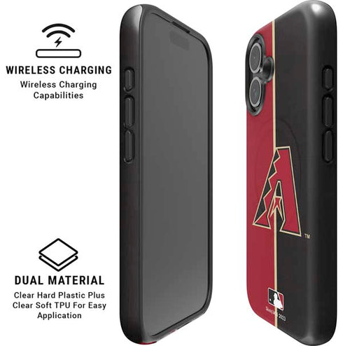 MLB Arizona Diamondbacks Split iPhone 16 Plus Magsafe Impact Case