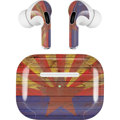 Arizona Flag Dark Wood AirPods Skins