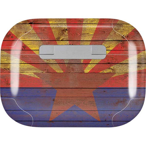 Arizona Flag Dark Wood AirPods Skins