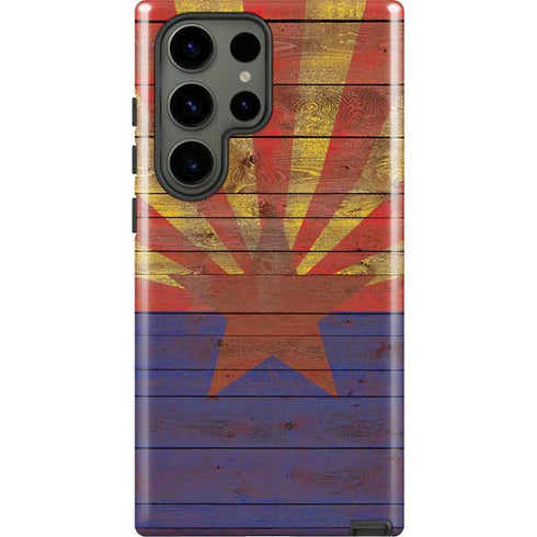 Arizona Flag Dark Wood Galaxy S23 Ultra Pro Case