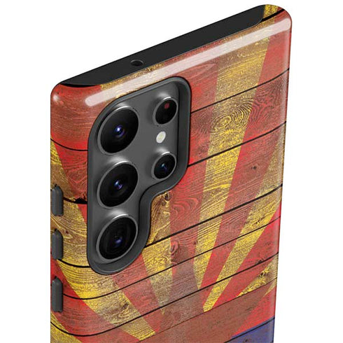 Arizona Flag Dark Wood Galaxy S23 Ultra Pro Case
