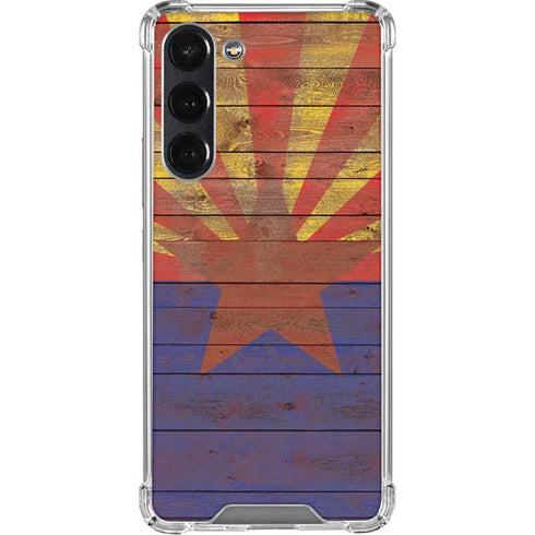 Arizona Flag Dark Wood Galaxy S24 FE Clear Case